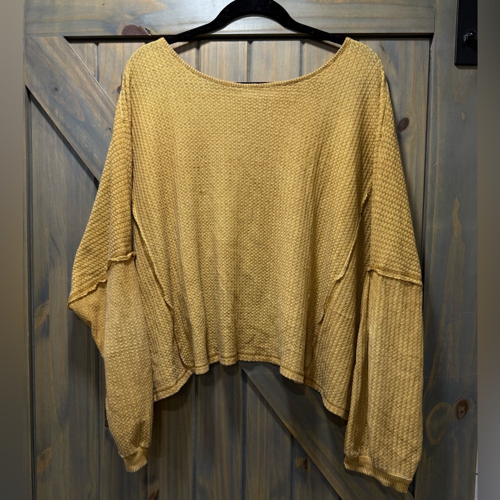 Mustard Seed yellow crop top sz Large